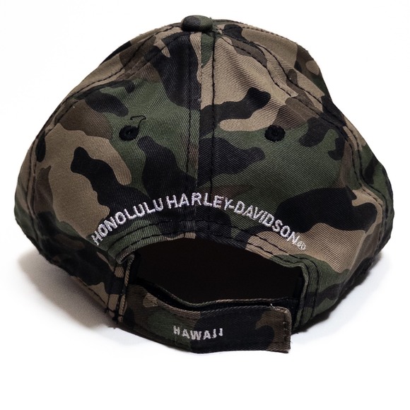 Harley Davidson Honolulu Camo Cap Adjustable Strap Aloha Hawaii Men - Picture 5 of 13